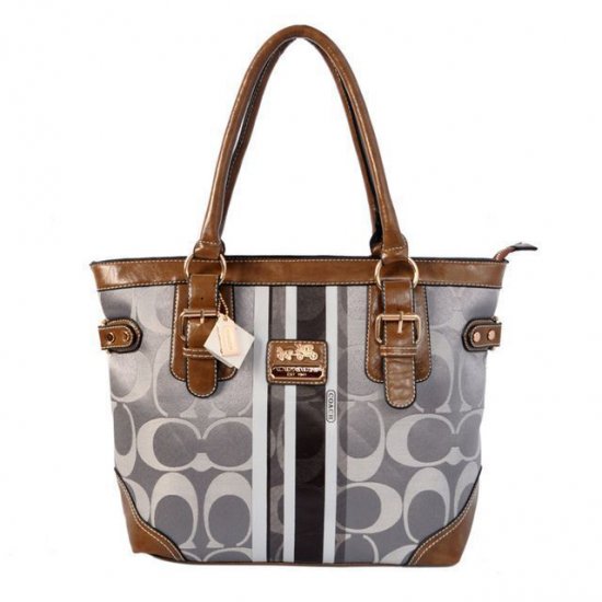 Coach In Signature Medium Grey Totes BEY Coach In Signature Medium Grey Totes BEY